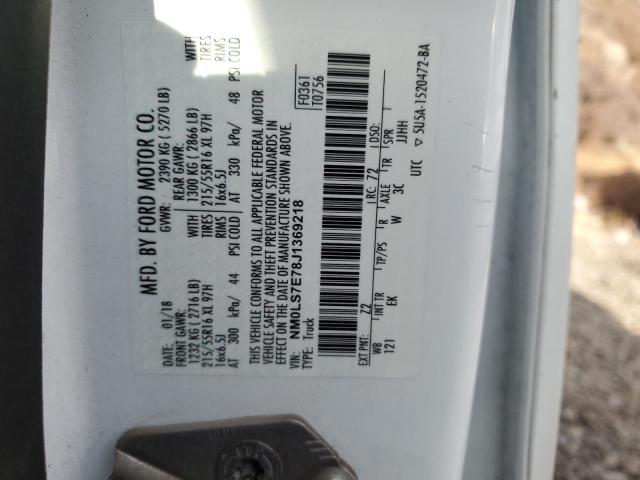 NM0LS7E78J1369218 - 2018 FORD TRANSIT CO XL WHITE photo 13