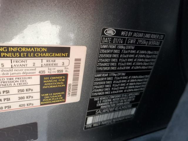SALWR2WF4EA349289 - 2014 LAND ROVER RANGE ROVE HSE SILVER photo 13