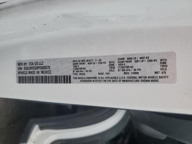 3C6LRVDG8PE603570 - 2023 RAM PROMASTER 2500 HIGH WHITE photo 13