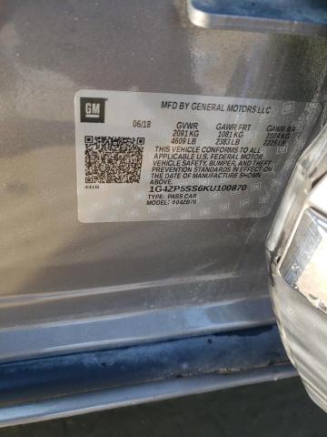 1G4ZP5SS6KU100870 - 2019 BUICK LACROSSE ESSENCE 灰色 照片 12