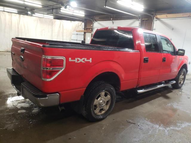 1FTFW1ET2DFB46856 - 2013 FORD F150 SUPERCREW RED photo 3