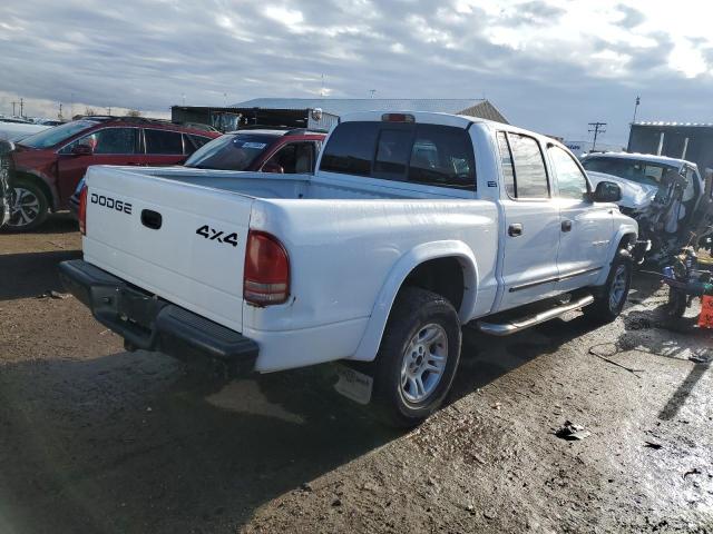 1B7HG48N22S614318 - 2002 DODGE DAKOTA QUAD SLT WHITE photo 3