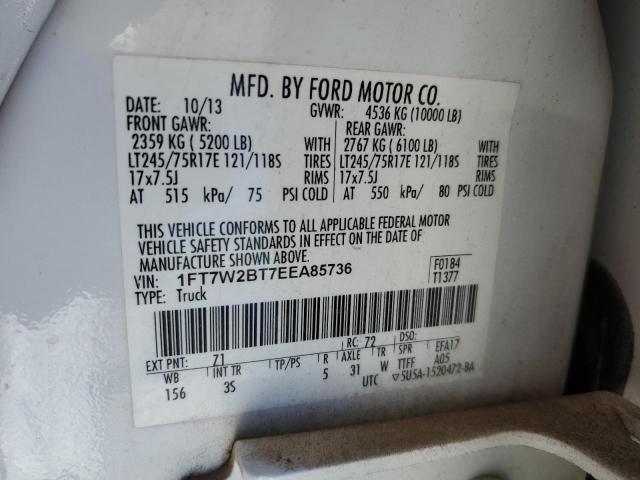 1FT7W2BT7EEA85736 - 2014 FORD F250 SUPER DUTY WHITE photo 13