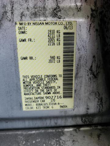 1N4AL3AP0DC902716 - 2013 NISSAN ALTIMA 2.5 SILVER photo 12