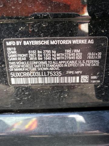 5UXCR6C03LLL75335 - 2020 BMW X5 XDRIVE40I BLACK photo 13