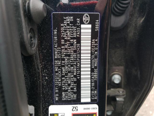 4T1G11AK5PU812426 - 2023 TOYOTA CAMRY SE NIGHT SHADE BLACK photo 12