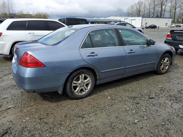 1HGCM56867A055585 - 2007 HONDA ACCORD EX BLUE photo 3