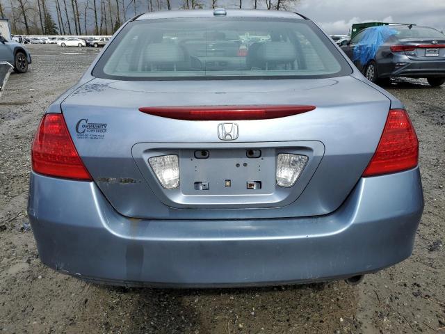 1HGCM56867A055585 - 2007 HONDA ACCORD EX BLUE photo 6