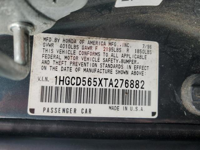 1HGCD565XTA276882 - 1996 HONDA ACCORD EX GREEN photo 12