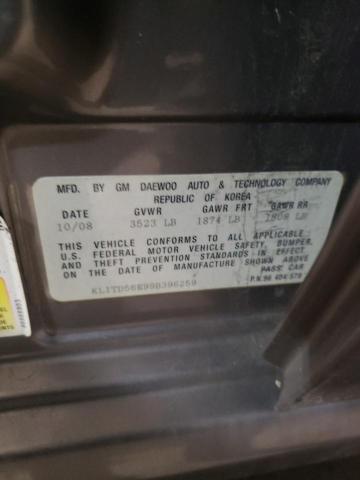 KL1TD56E99B396259 - 2009 CHEVROLET AVEO LS 灰色 照片 12