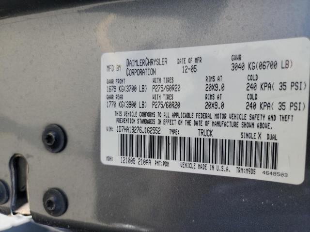 1D7HA18276J162552 - 2006 DODGE RAM 1500 ST GRAY photo 10