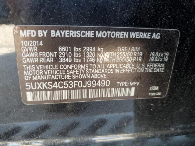 5UXKS4C53F0J99490 - 2015 BMW X5 XDRIVE35D BLACK photo 14