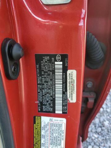 4T1BE46K87U056003 - 2007 TOYOTA CAMRY CE RED photo 12