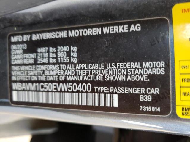 WBAVM1C50EVW50400 - 2014 BMW X1 SDRIVE28I GRAY photo 12