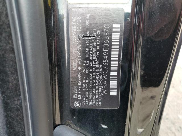 WBAWC73549E063570 - 2009 BMW 335XI XI BLACK photo 12
