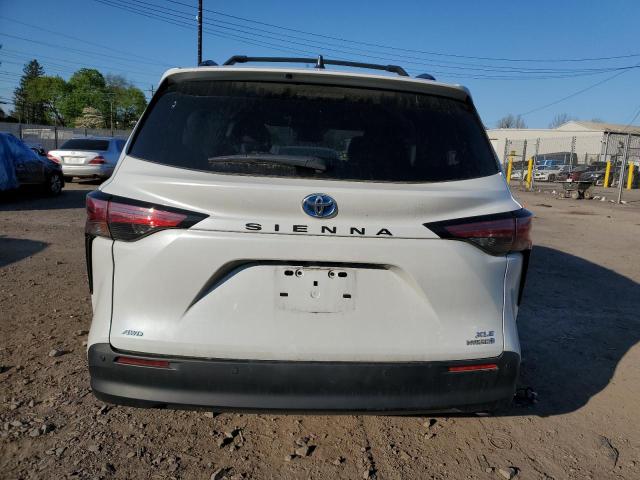 5TDJSKFCXNS041798 - 2022 TOYOTA SIENNA XLE WHITE photo 6