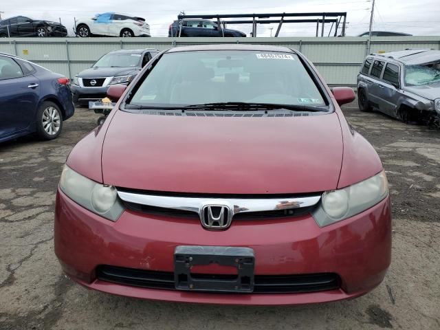 2HGFA16588H520603 - 2008 HONDA CIVIC LX RED photo 5