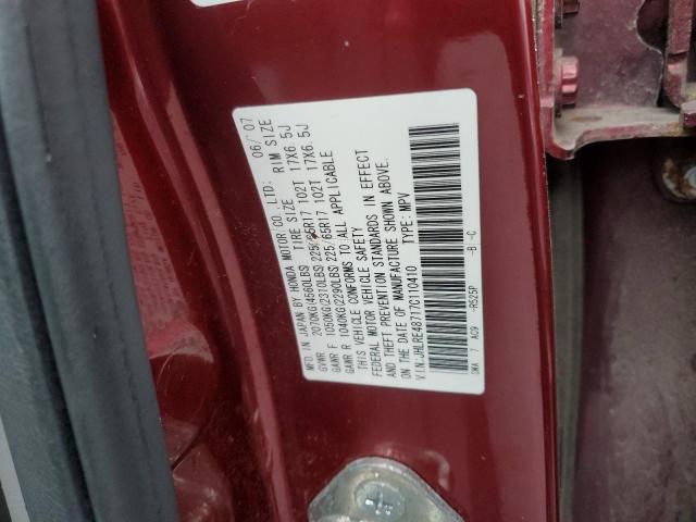 JHLRE48717C110410 - 2007 HONDA CR-V EXL MAROON photo 13