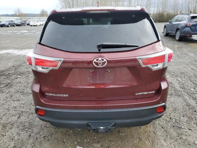 5TDDKRFH9FS099453 - 2015 TOYOTA HIGHLANDER LIMITED BURGUNDY photo 6