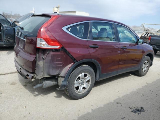 5J6RM3H38CL011482 - 2012 HONDA CR-V LX MAROON photo 3