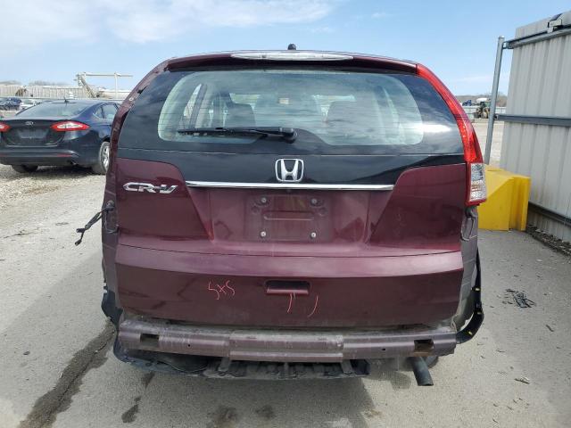 5J6RM3H38CL011482 - 2012 HONDA CR-V LX MAROON photo 6