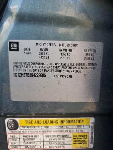 1G1ZH57B294229685 - 2009 CHEVROLET MALIBU 1LT TURQUOISE photo 12