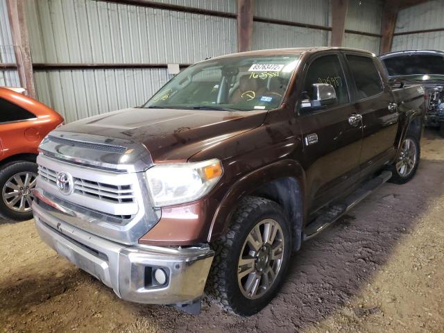 5TFGY5F1XEX165881 - 2014 TOYOTA TUNDRA CREWMAX PLATINUM Qəhvəyi foto 2