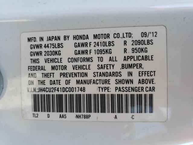 JH4CU2F41DC001748 - 2013 ACURA TSX WHITE photo 12