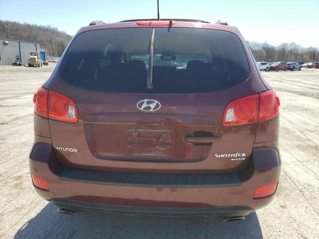 5NMSH73E39H311307 - 2009 HYUNDAI SANTA FE SE RED photo 6