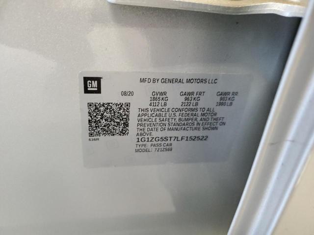 1G1ZG5ST7LF152522 - 2020 CHEVROLET MALIBU RS 银色 照片 13