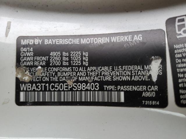 WBA3T1C50EPS98403 - 2014 BMW 428 XI SULEV WHITE photo 12