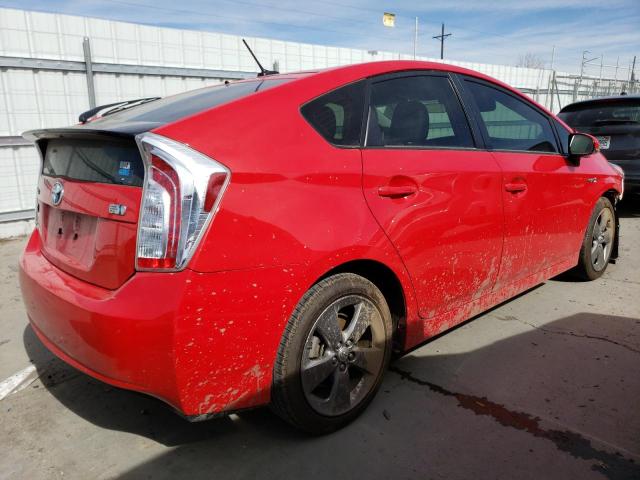 JTDKN3DU8F0414466 - 2015 TOYOTA PRIUS RED photo 3