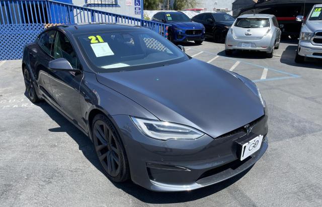 5YJSA1E63MF434557 - 2021 TESLA MODEL S ნაცრისფერი ფოტო 1