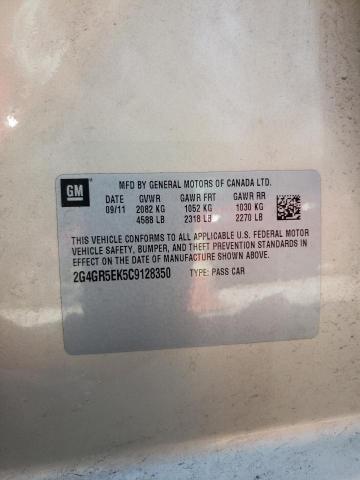 2G4GR5EK5C9128350 - 2012 BUICK REGAL 金色 照片 12