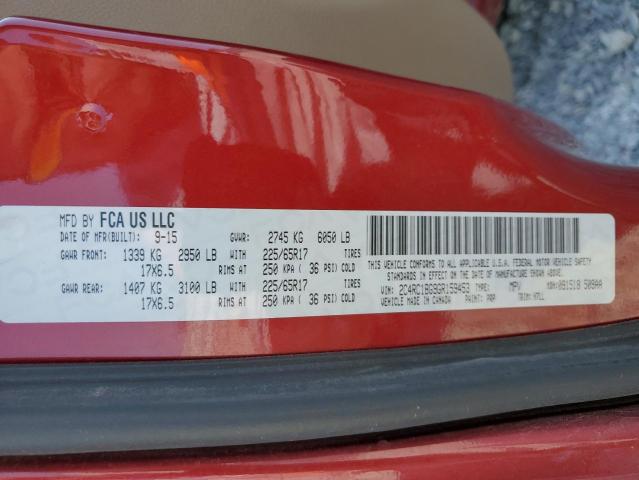 2C4RC1BG9GR159453 - 2016 CHRYSLER TOWN & COU TOURING RED photo 14