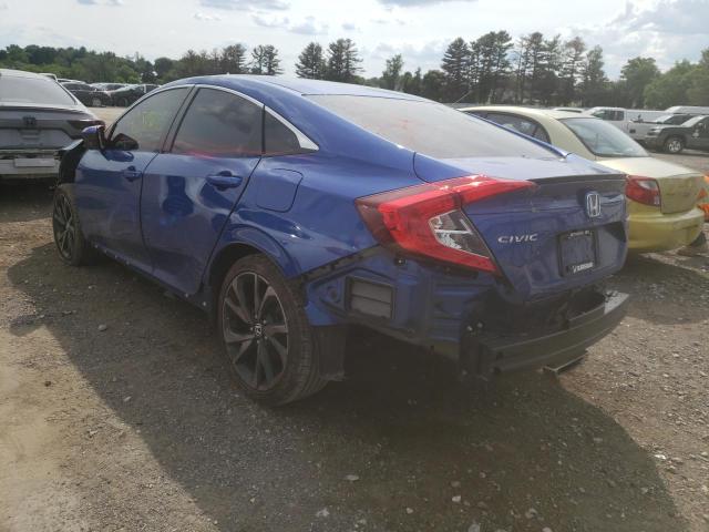 2HGFC2F81LH599986 - 2020 HONDA CIVIC SPORT BLUE photo 3