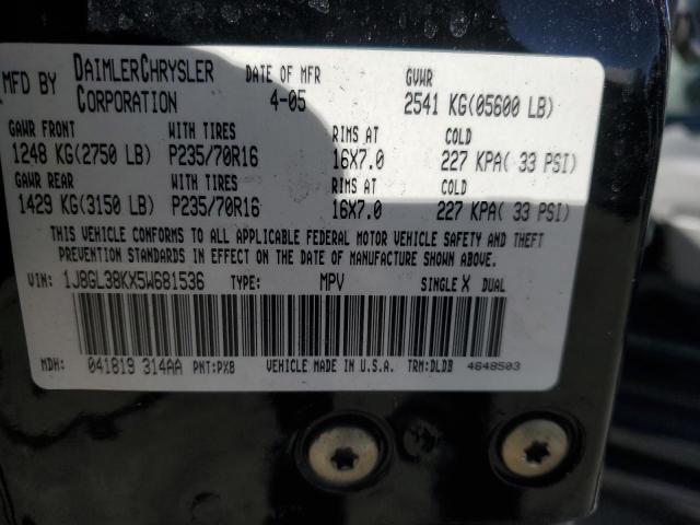 1J8GL38KX5W681536 - 2005 JEEP LIBERTY RENEGADE 黑色 照片 14