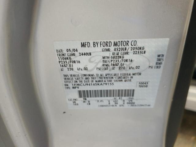 1FMCU94145KA79155 - 2005 FORD ESCAPE LIMITED SILVER photo 12