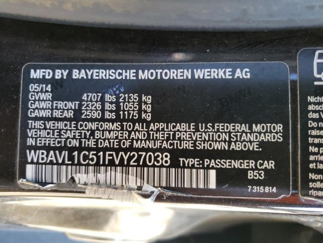 WBAVL1C51FVY27038 - 2015 BMW X1 XDRIVE28I BROWN photo 12