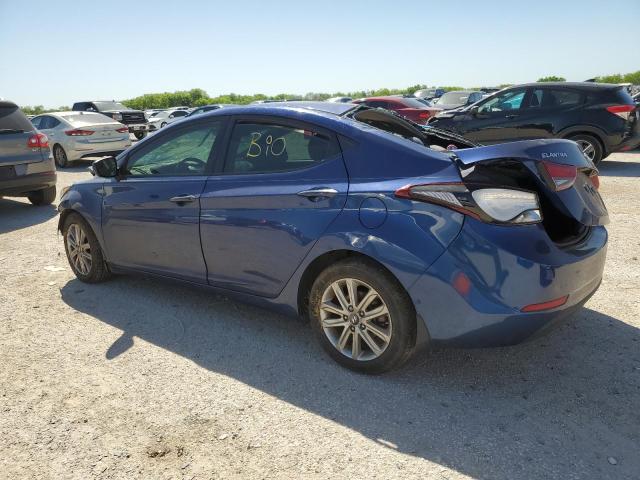 5NPDH4AE1FH577255 - 2015 HYUNDAI ELANTRA SE BLUE photo 2