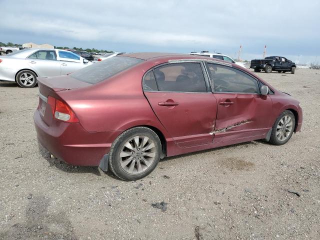 2HGFA16679H325781 - 2009 HONDA CIVIC LX-S MAROON photo 3