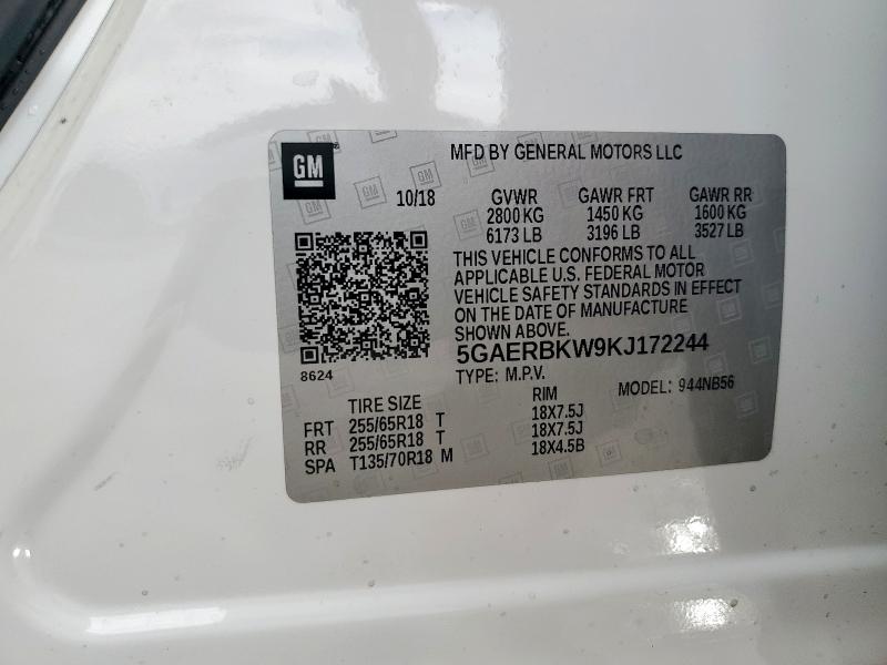 5GAERBKW9KJ172244 - 2019 BUICK ENCLAVE ESSENCE 白色 照片 14