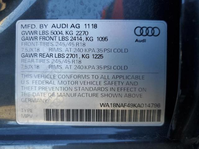 WA18NAF49KA014796 - 2019 AUDI A4 ALLROAD PREMIUM PLUS GRAY photo 13