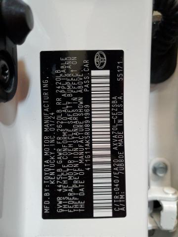 4T1G11AK5RU891969 - 2024 TOYOTA CAMRY SE NIGHT SHADE WHITE photo 12