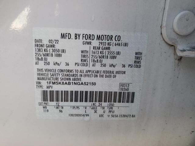 1FM5K8AB1NGA52150 - 2022 FORD EXPLORER POLICE INTERCEPTOR Ağ foto 14