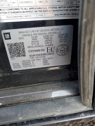 5GAEVAKW4MJ168210 - 2021 BUICK ENCLAVE ESSENCE შავი ფოტო 14