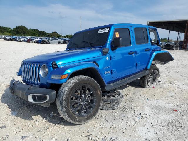 1C4JJXP63MW789770 - 2021 JEEP WRANGLER U SAHARA 4XE BLUE photo 1