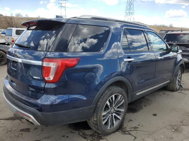 1FM5K8HT6HGD54794 - 2017 FORD EXPLORER PLATINUM BLUE photo 3