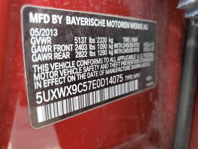 5UXWX9C57E0D14075 - 2014 BMW X3 XDRIVE28I MAROON photo 13