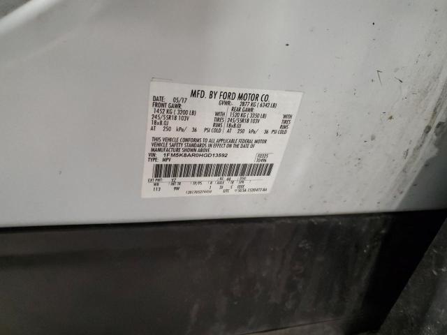 1FM5K8AR0HGD13592 - 2017 FORD EXPLORER POLICE INTERCEPTOR Ağ foto 12